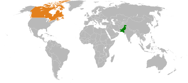 Pakistan and Canada By The original uploader was Bazonka at English Wikipedia [CC BY-SA 3.0 (https://creativecommons.org/licenses/by-sa/3.0)], via Wikimedia Commons