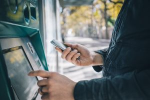 drawing money from ATM