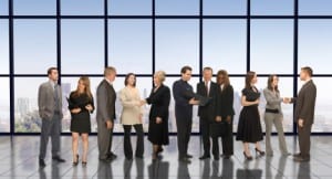 Professional people meeting and greeting