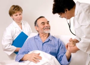 Doctors with patient