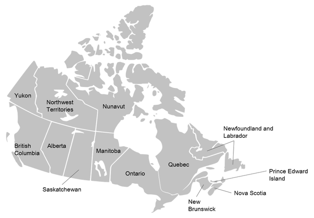 Canadian provinces By Amiami3 [CC BY-SA 3.0  (https://creativecommons.org/licenses/by-sa/3.0)], from Wikimedia Commons